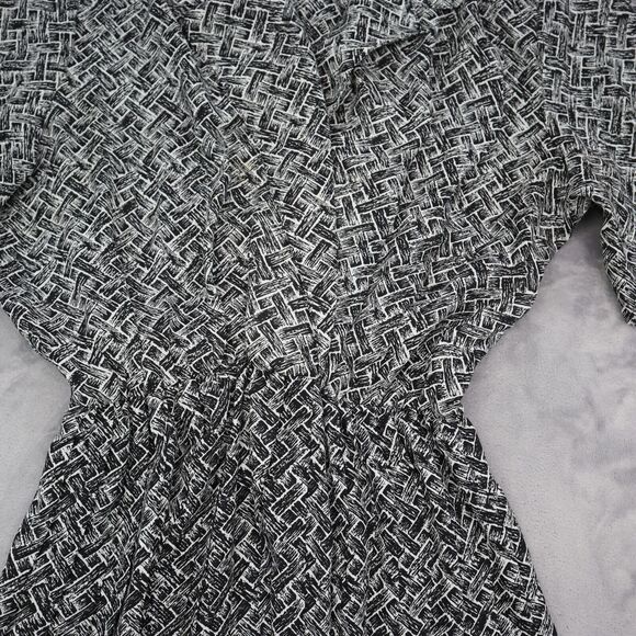 Items Dress Womens Black Short Sleeve Collared Wrap Casual Pullover Maxi - Picture 7 of 14